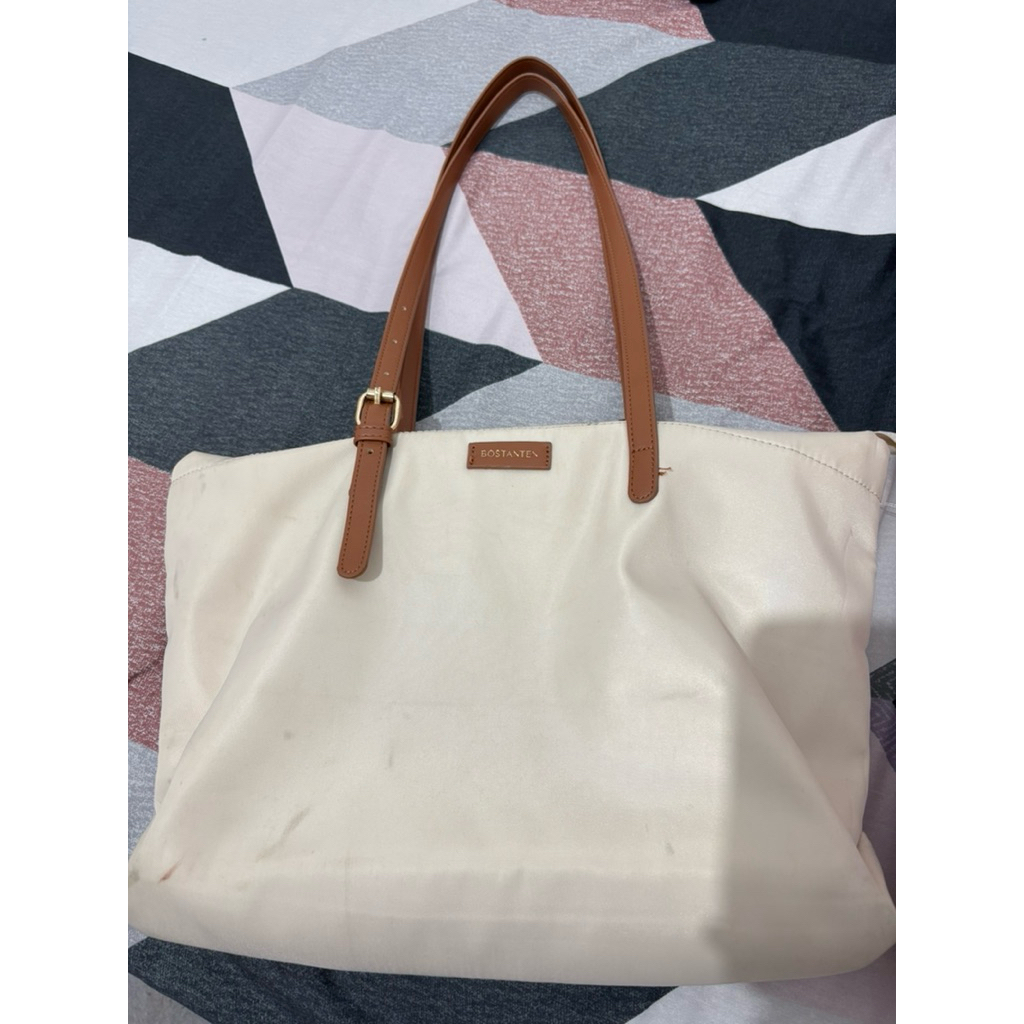 Preloved Totebag Bostanten Cream Coklat