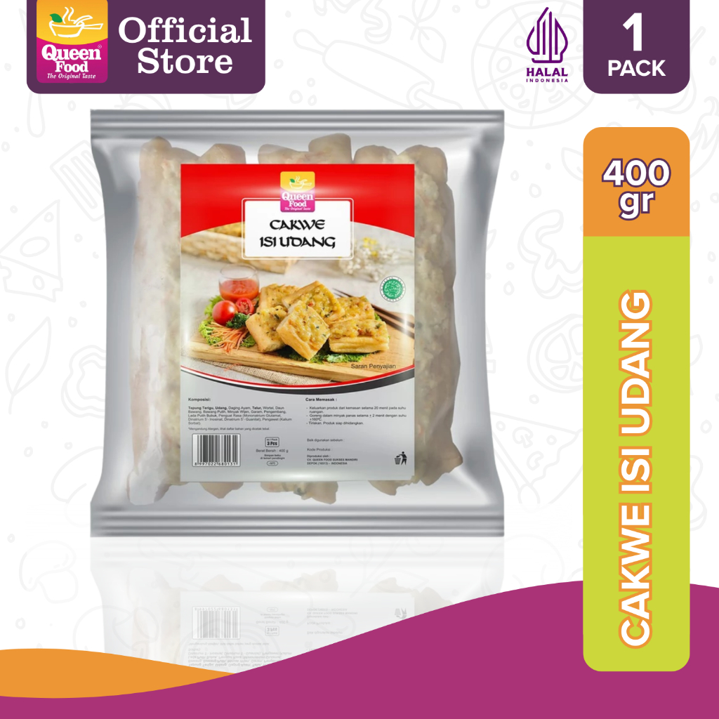 Queen Food -  Cakwe Udang isi 2pcs - Frozen Food