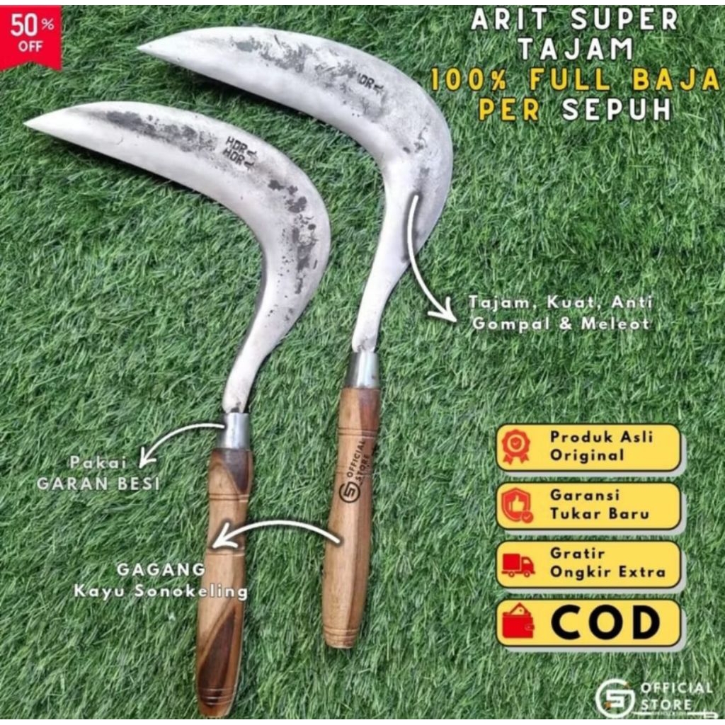 Terlaris Arit Rumput Super Tajam Model Jawaan Siap Pakai