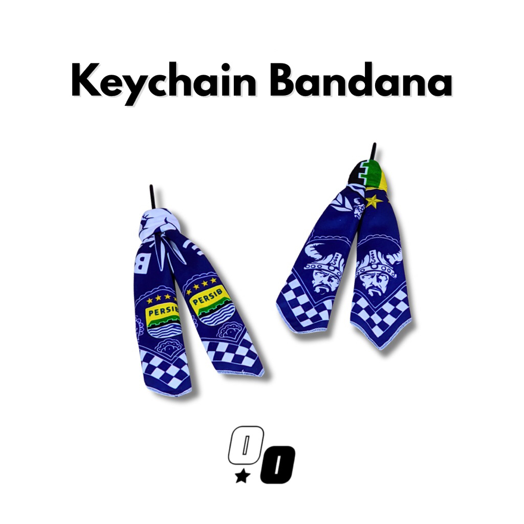 OUATE - Keychain Bandana Slayer Gantungan Kunci Bagcharm Karabiner Multifungsi Skena Motif Klub Sepa