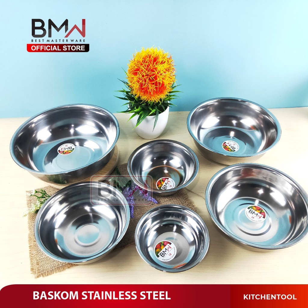 Mangkok Stainless Kobokan Kecil Baskom Stenlis