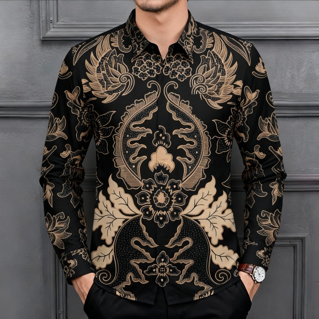 Raw And Denim Kemeja Batik Pria Lengan Panjang