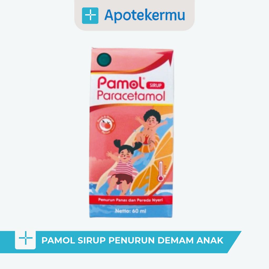 PAMOL SIRUP PARACETAMOL 120 MG/5 ML PENURUN DEMAM & PEREDA NYERI ANAK 60 ML