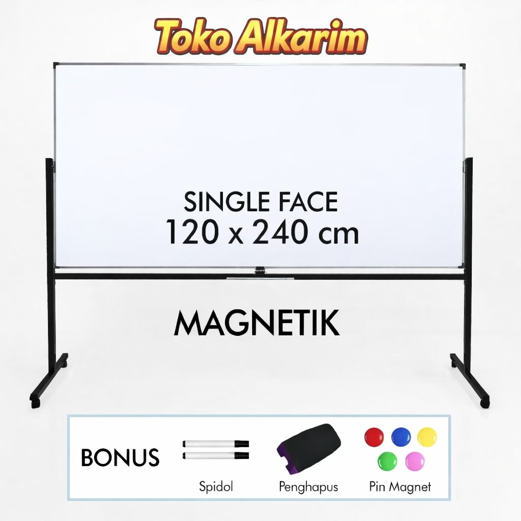 whiteboard besar standing 120 x 240 cm