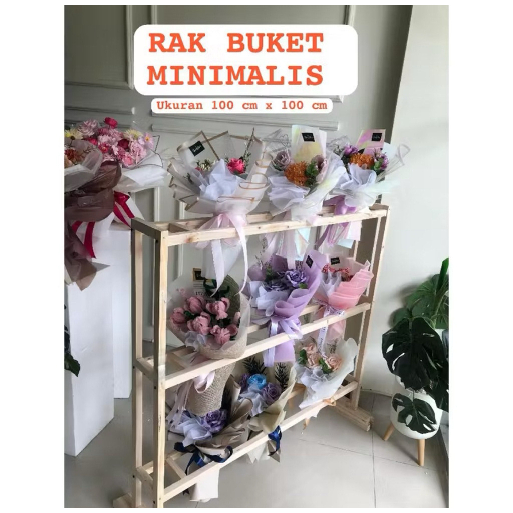Rak buket 3 susun / Rak Buket minimalis / Rak buket simpel Aesthetic