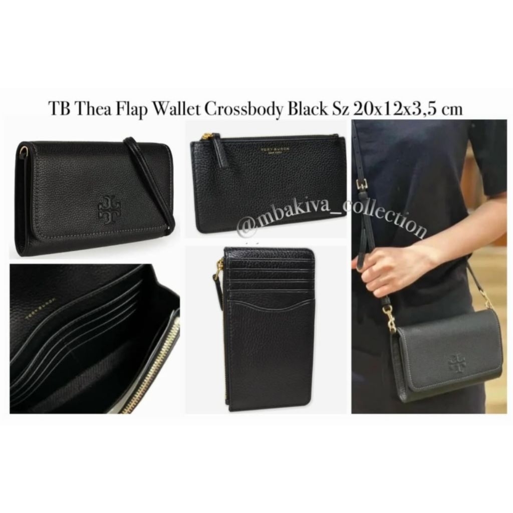 TB Thea Flap Wallet Crossbody Black