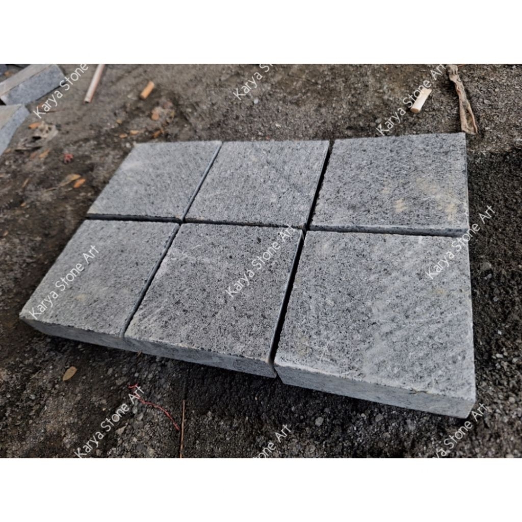 Batu Andesit 10x10x3 Polos | Batu Andesit Hitam RTM | Batu Andesit Bakar | Cobble Stone Andesit | Ba