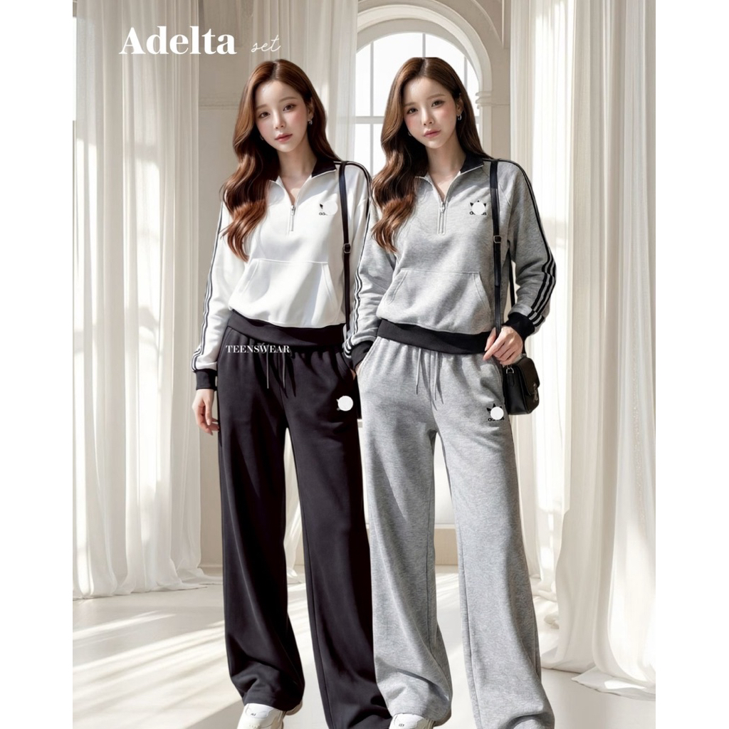 Adelta Set - Cotton Candy Set Zipper Sweater Pants Import Bangkok