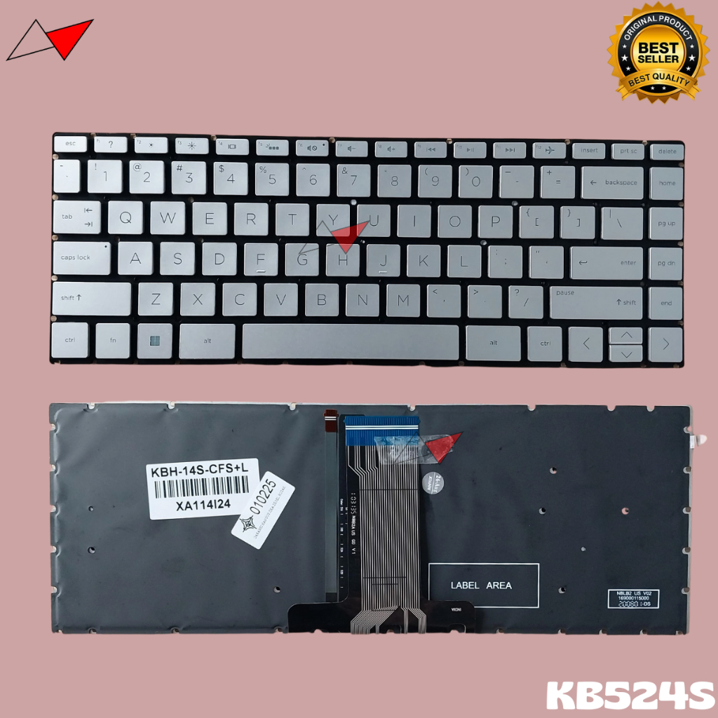 Keyboard HP Pavilion 14-cf 14s-cf 14s-dk 14-df 14-dk 14-dg Silver Backlight