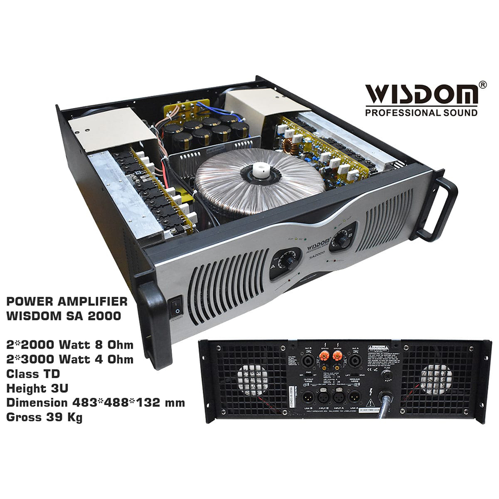 Power Amplifier 2 Channel WISDOM SA 2000 | SA2000 Class TD 2 x 2000 Watt Original