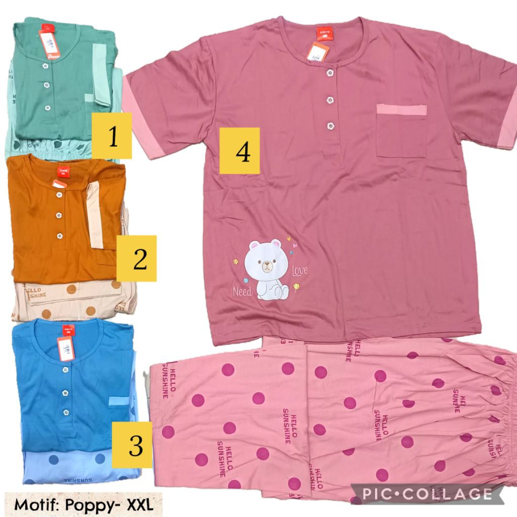 Babydoll amro CP jumbo XXL Dewasa Celana Panjang label merah piyama rumah one set pajama big size be