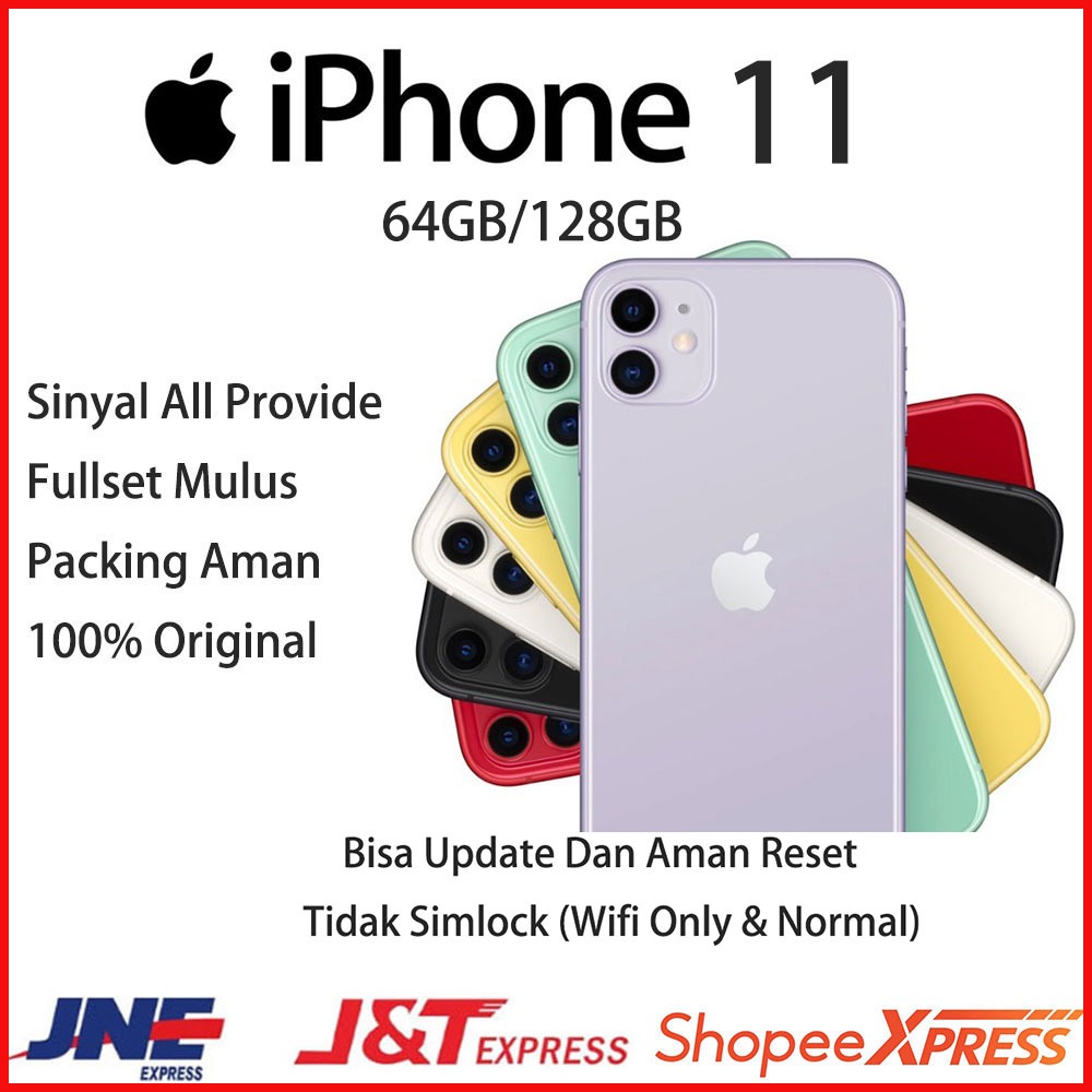 APPLE IPHONE 11 64GB/128GB HP11 WIFIONLY  SECOND FULLSET 100%mulus 3utools full green like new IP11