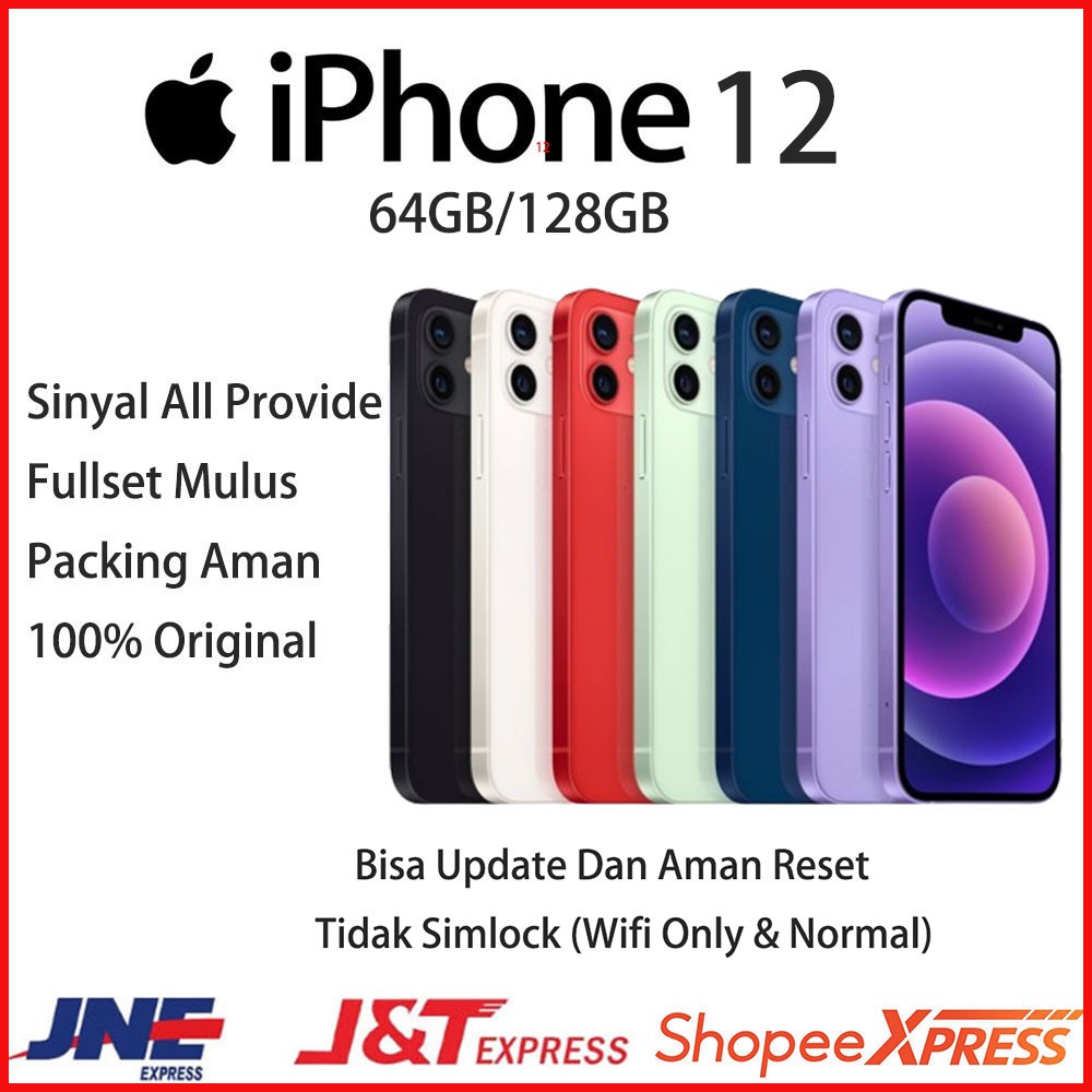 APPLE IPHONE 12 64/128GB SECOND IP 12 BERGARANSI 1 BULAN MULUS LIKE NEW HP12