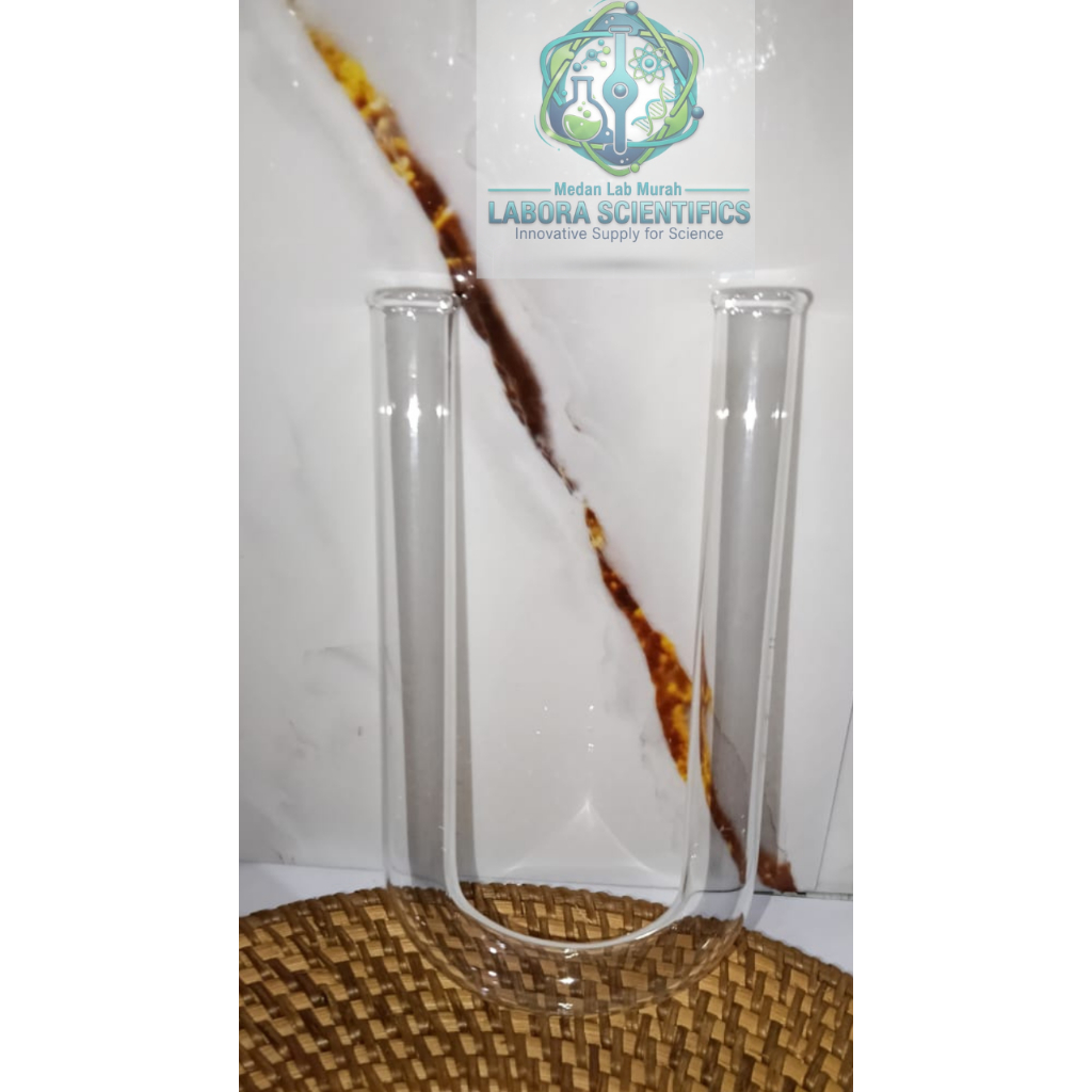 Pipa Y Kaca Pendek dan Pipa U Diameter 20mm ,  Pipa Praktikum , Pipa Laboratorium Pyrex , 1 pcs