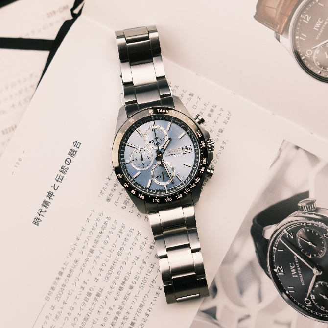 SEIKO Ice Blue Chronograph - Vintage Luxury Preloved Men Watch