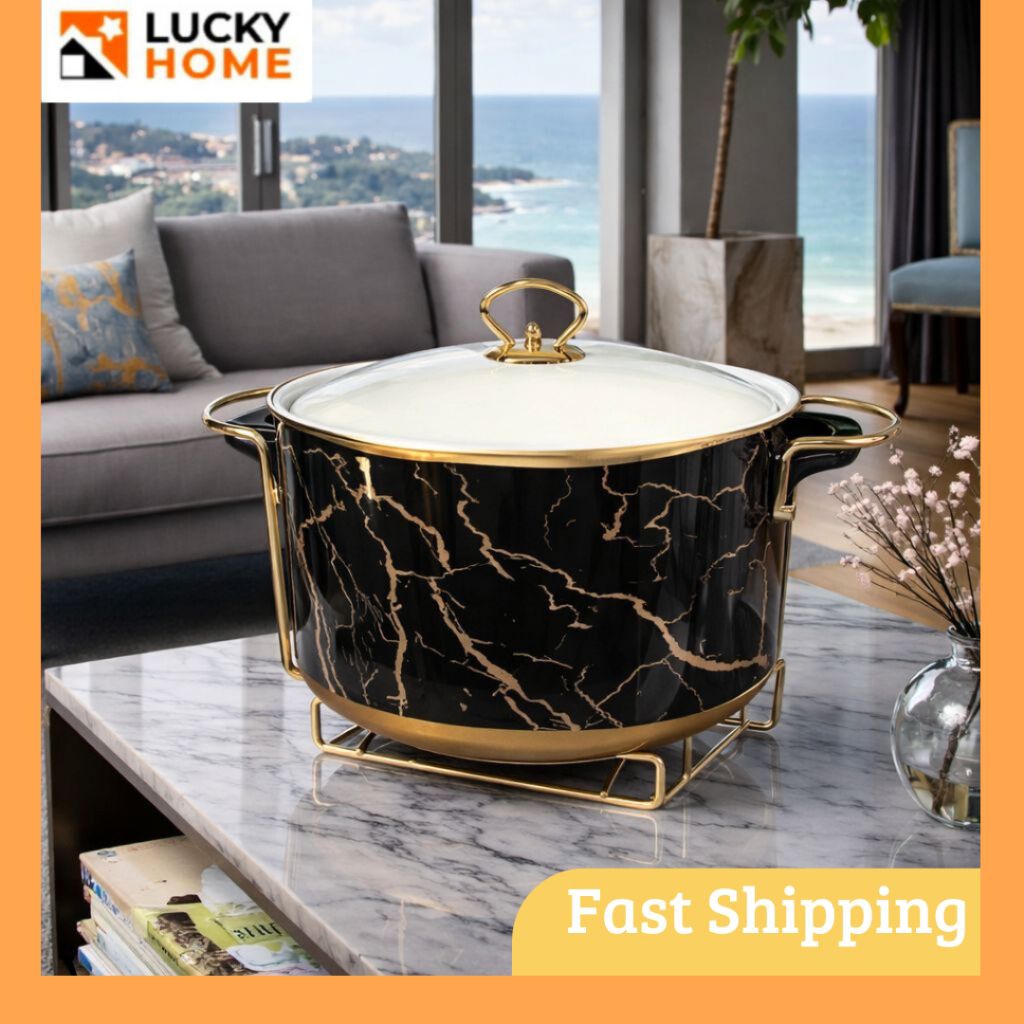 mangkuk prasmanan keramik mewah marble import