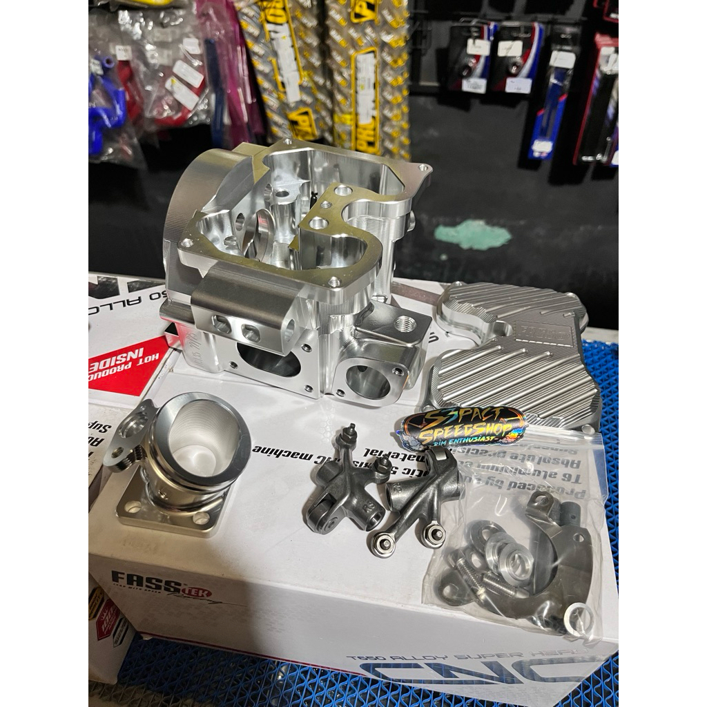 HEAD BILLET FASSTEK CNC BILLET MOTOR MX 135/MX KING SIZE 22/25 & 25/28 BISA UNTUK AEROX/NMAX ORIGINA