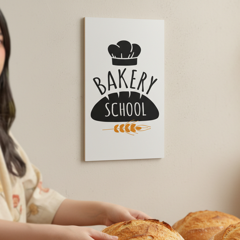 Hiasan Dinding Dapur Kayu MDF Tebal Minimalis Putih - Pajangan Ruang Makan Aesthetic