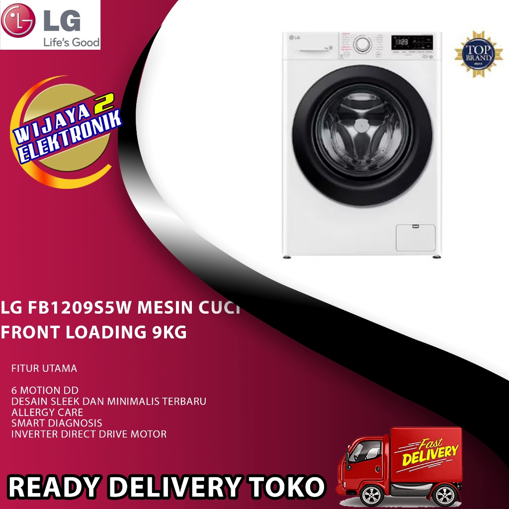 LG FB1209S5W Mesin Cuci Front Loading 9kg
