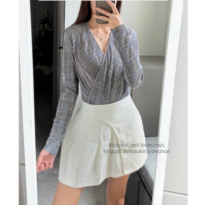 BODYSUIT PLEATS TOP [PRELOVED BAJU ATASAN WANITA MY]