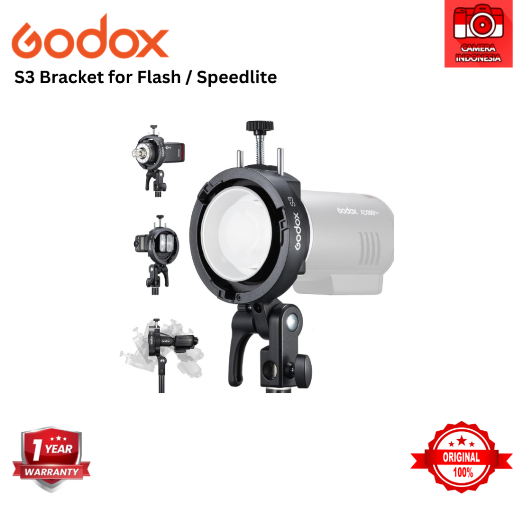 Godox Bracket S3 for Round Head Flash Speedlite TT350, V350, V480, TT520II, TT520III, TT600, TT685, 