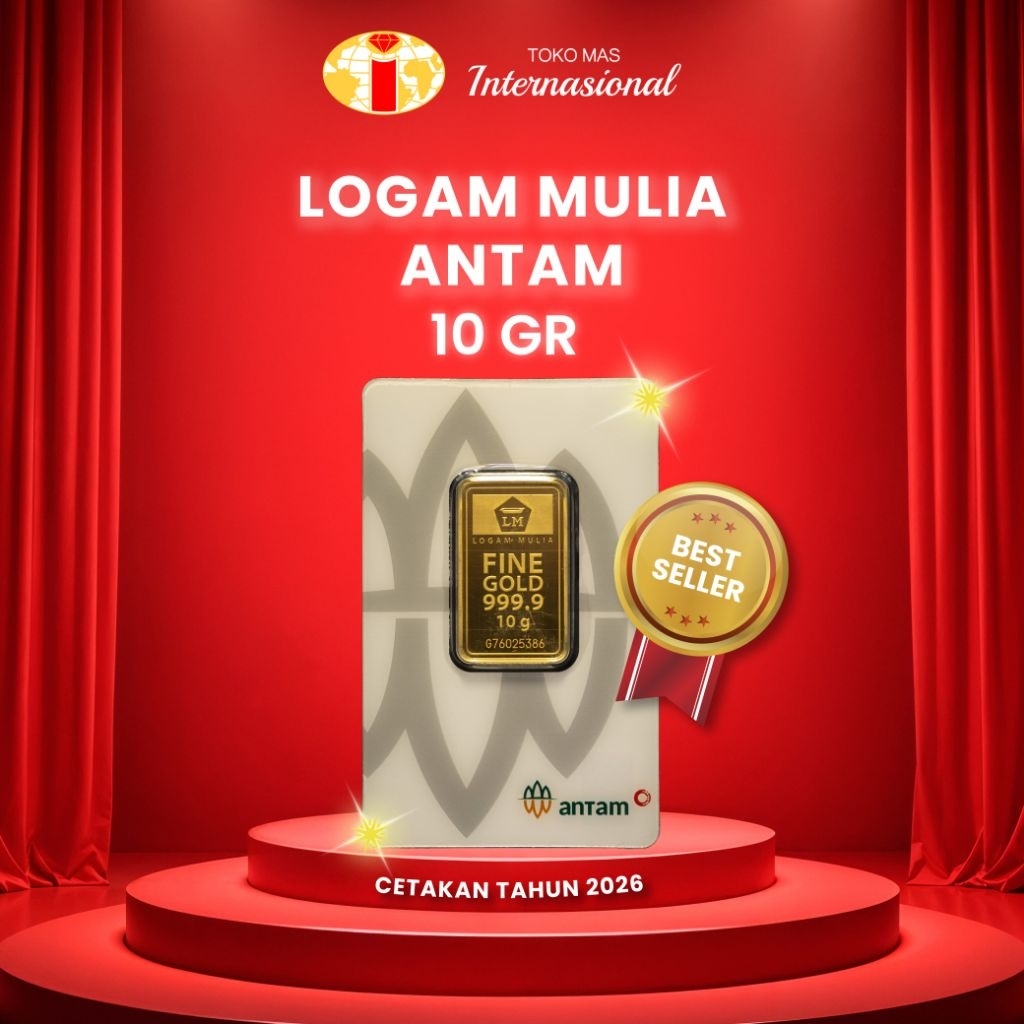 Logam Mulia LM Press 10gr 10g 10 Gram Batangan Emas ANTAM Sertifikat