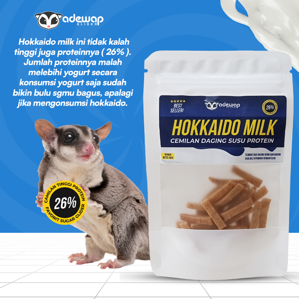 ADEWAP GLIDER Hokkaido Milk Snack Daging Susu Sugar Glider Repack 10GR