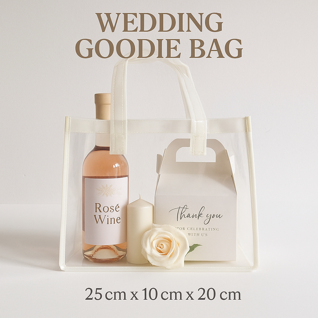 Tas Wedding Goodie Bag Mika Transparan | Souvenir Pernikahan Elegan | Hampers Tamu