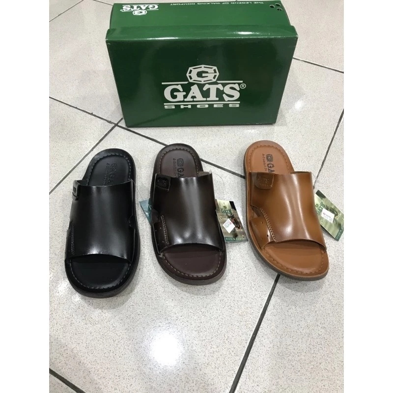 GATS Sandal Kulit Sapil HG 281 Kulit Asli Wanita Pria Hitam Cokelat Tan Ukuran 38-43 Terbaru