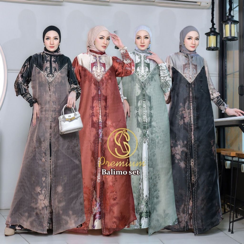 gamis fitria balimo dress silk printing payet soekha premium