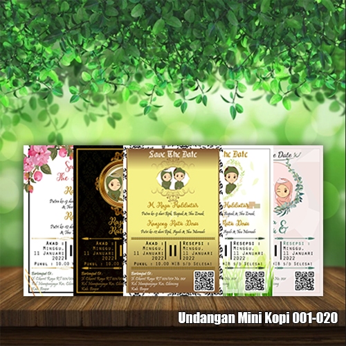 Cetak Undangan Mini Kopi 011-020 Pernikahan Khitanan Aqiqahan