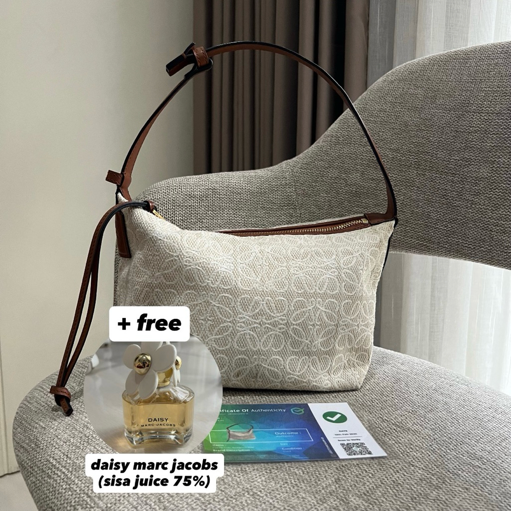 PL Authentic (by legitcheck) Loewe Cubi Small Ecru Tan