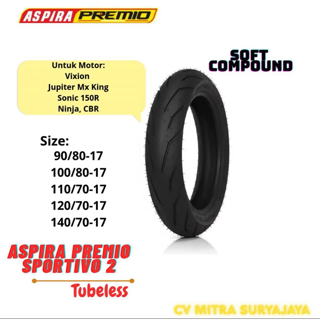 Aspira Premio Sportivo 2 140/70-17 Ban Motor Tubeless