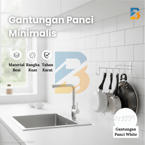 Gantungan Panci Wajan / Rak Dapur Tempel Tembok Serbaguna
