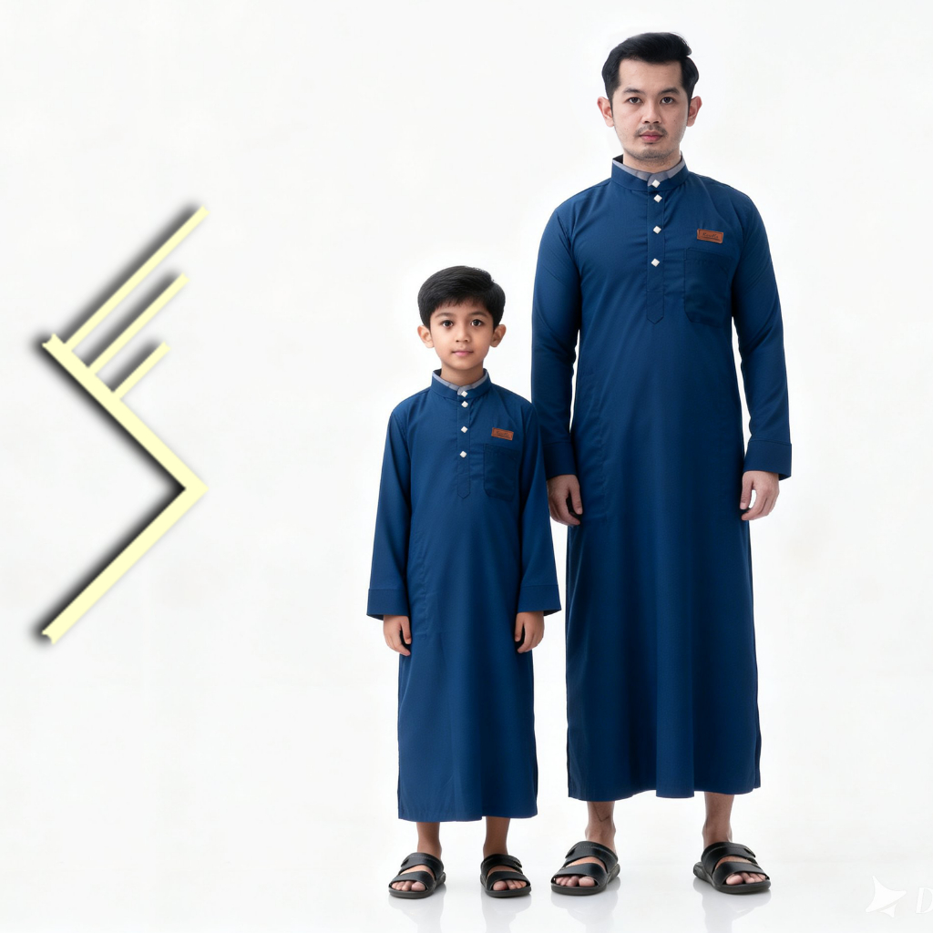 Jubah Pria Premium Couple Ayah dan Anak Laki Laki || Baju Gamis Koko Muslim Sarimbit Lebaran