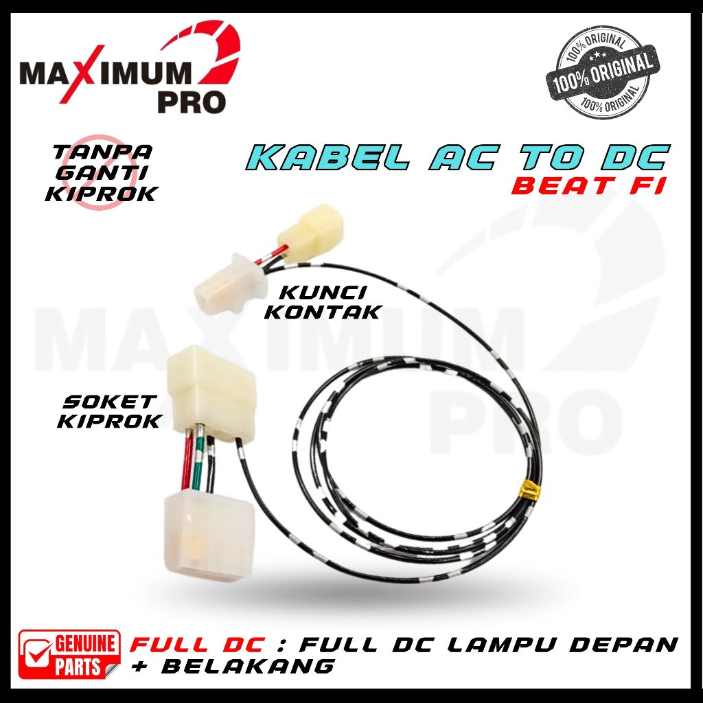 KONVERTER FULL AC TO DC BEAT FI STATER KASAR KABEL CONVERTER DC PNP TANPA GANTI KIPROK LAMPU DEPAN B
