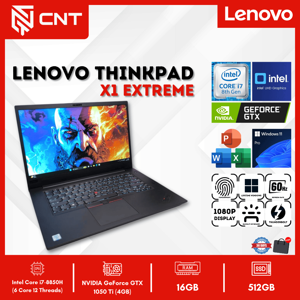 Lenovo Thinkpad X1 extreme core i7-8TH (16 /512Gb) VGA Nvidia Geforce GTX 1050 Ti