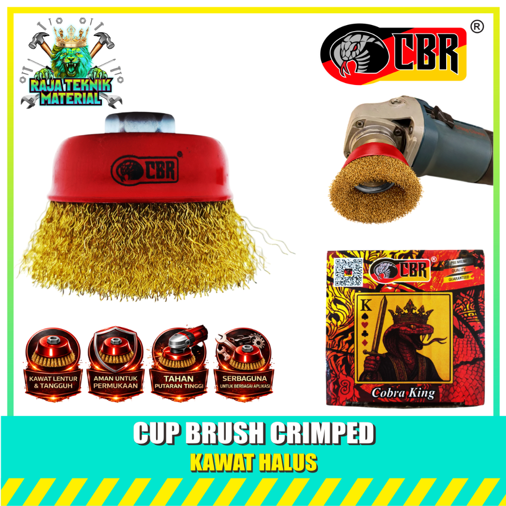 CBR COBRA KING Cup Brush Halus / Cup Brush Crimped - Sikat Kawat Mangkok COBRA KING