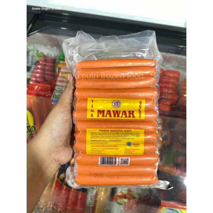 TIGA MAWAR SEJATI SOSIS SAPI 800 GR ISI 34 (FROZEN FOOD)