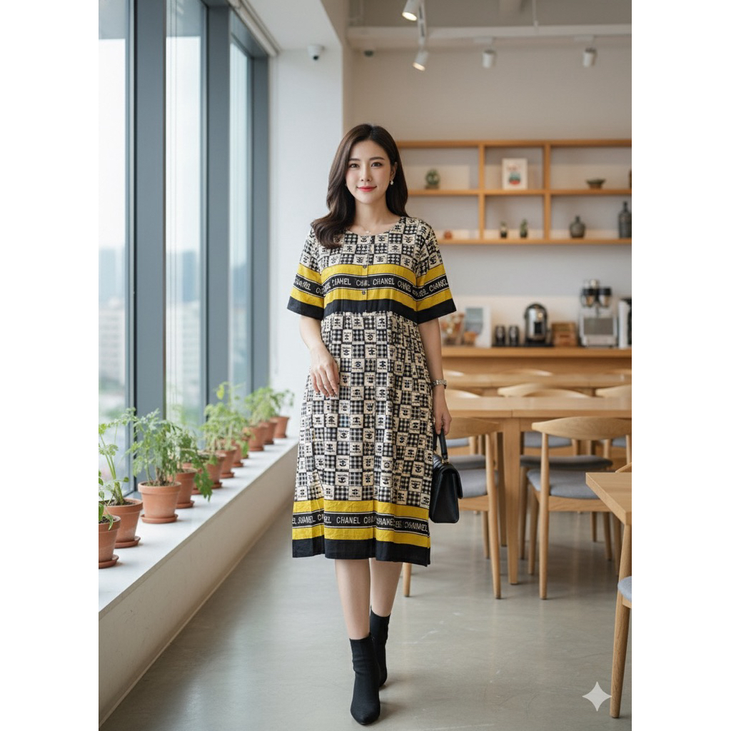 Setelan Wanita Paket 3 Pcs Setelan Kulot Pakaian Sehari Hari Adem | Daster Resleting Depan Chibi