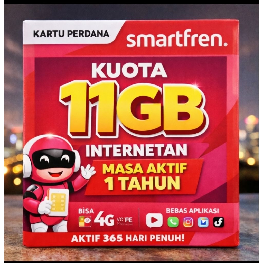 Kartu Perdana Smartfren 11GB – Masa Aktif 1 Tahun