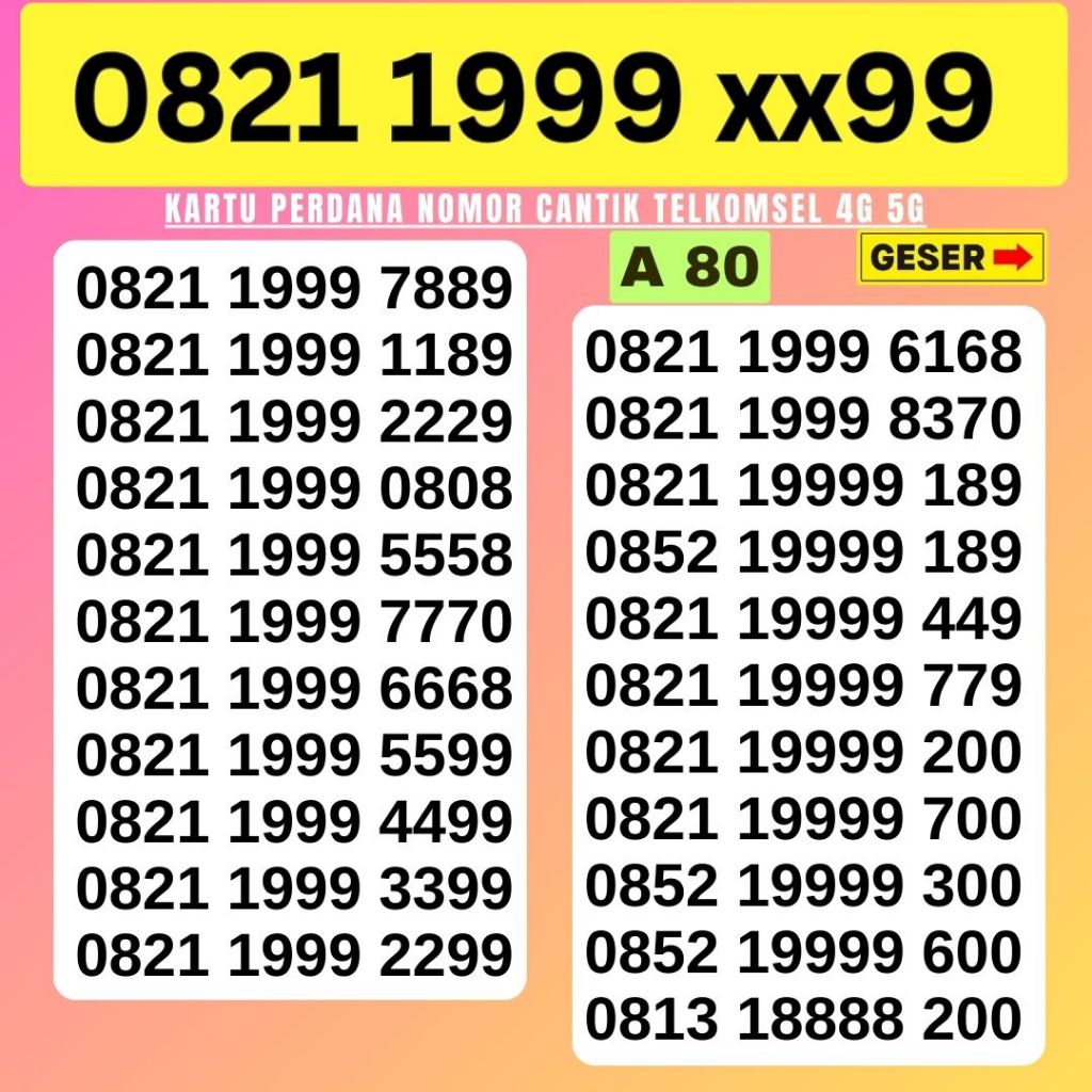 SIMPATI Kartu Perdana Baru 4G 5G Chip 3in1 No Can Simpati Cantik Garansi 1 Bulan NOMOR CANTIK SIMPAT
