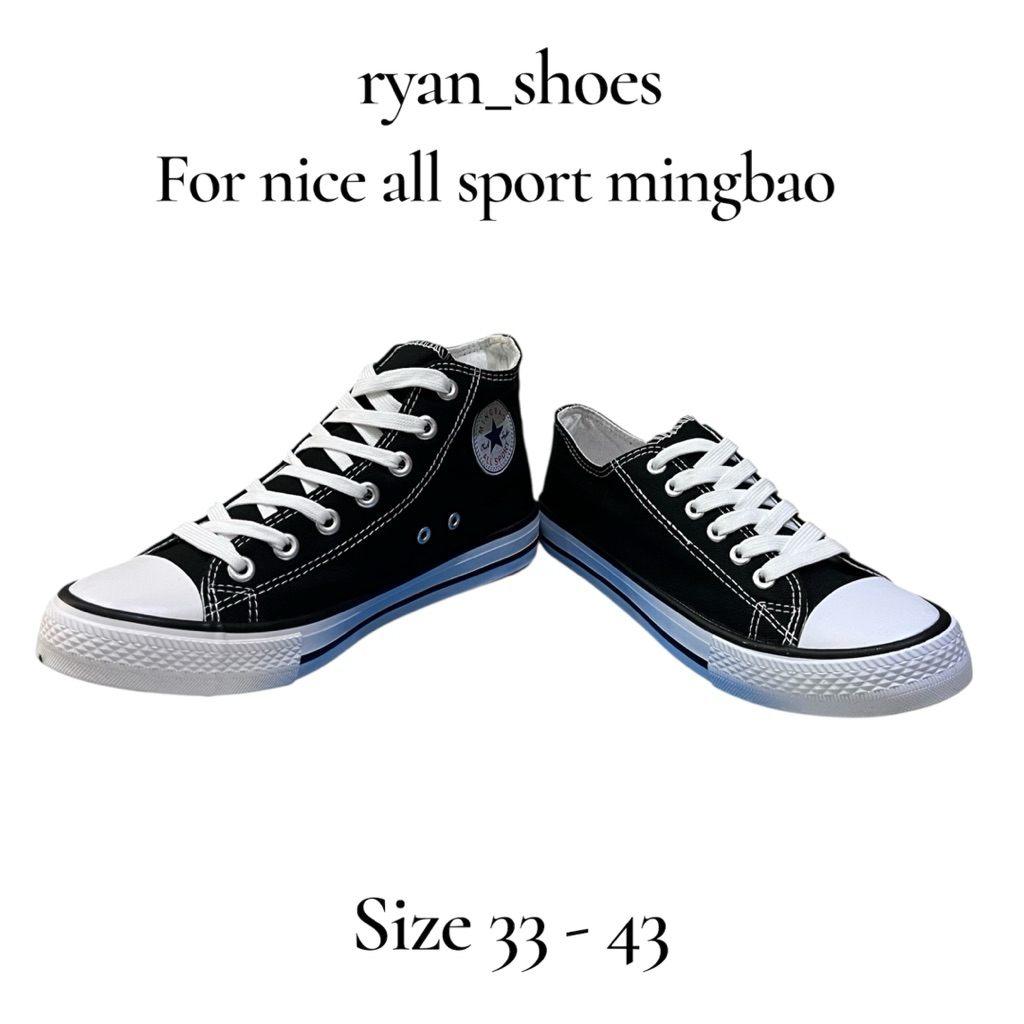 sepatu sekola pria & wanita sepatu hitam putih sepatu all star pendek sepatu all star tinggi sepatu 