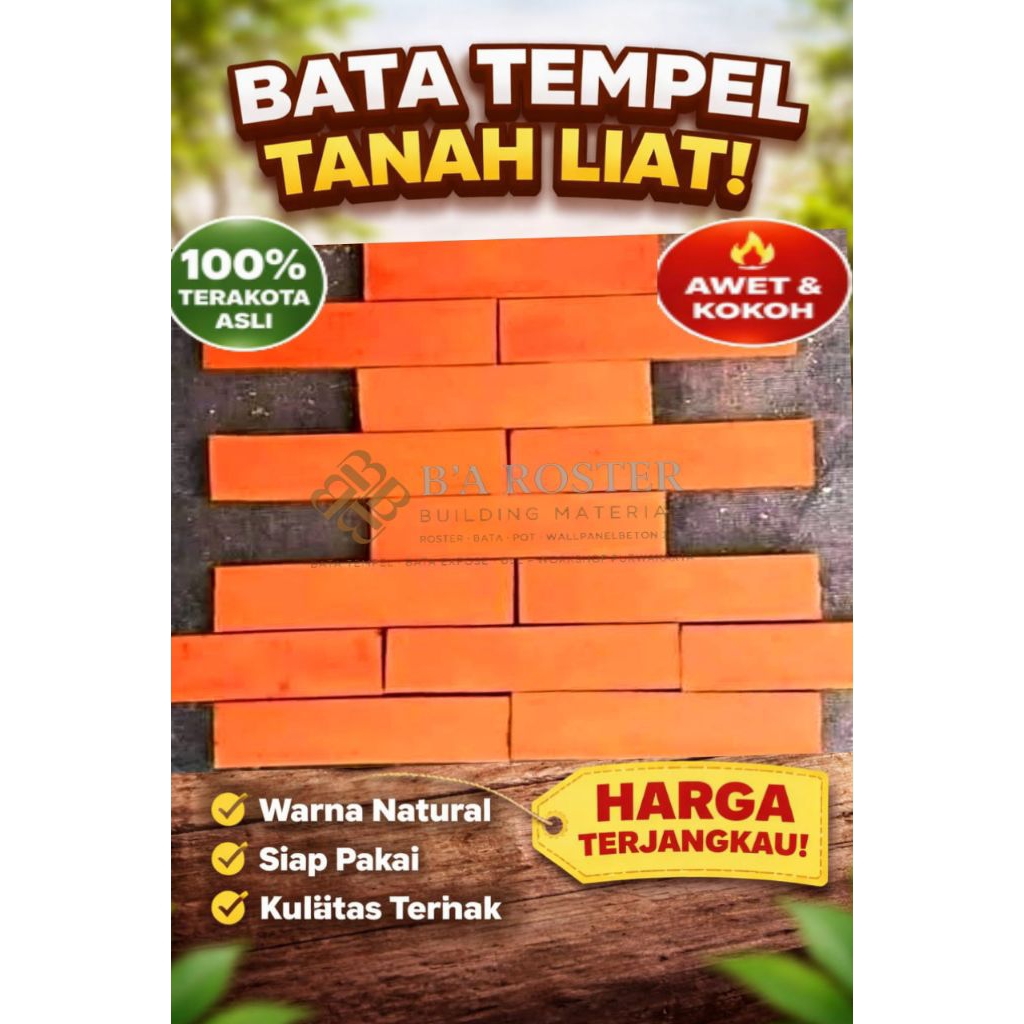 bata tempel teracota/bata tempel expose/bata tempel tanah liat/batu bata tempel