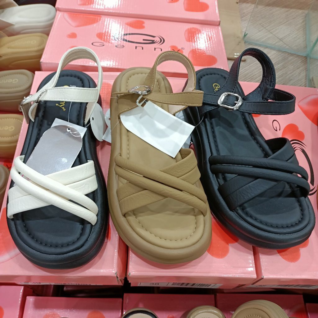 sandal tali flat wanita GENNY original
