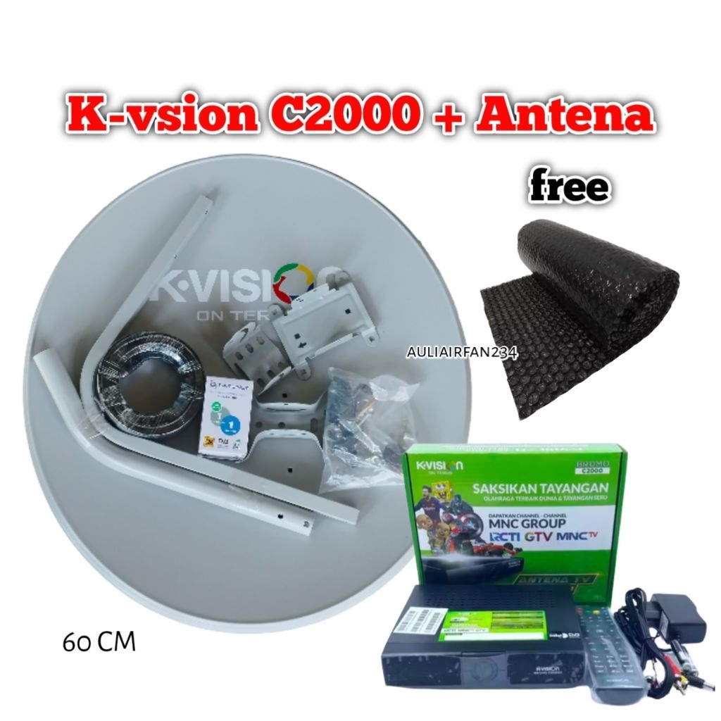 Parabola Mini K Vision C2000 Bromo 60cm Fullset Siap Pasang