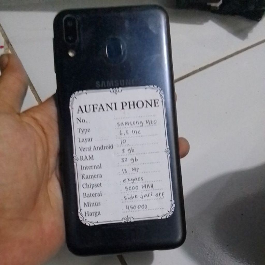 Samsung m20 3/32 minus sidik jari off