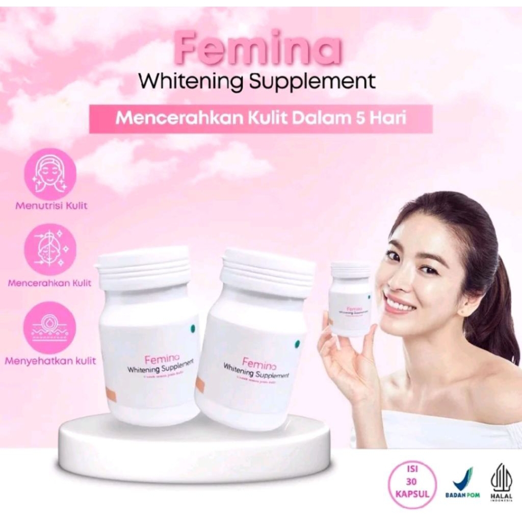 Suplemen Pemutih Kulit Femina - Mencerahkan Kulit, Menangkal Radikal Bebas, Perawatan Kulit - FEMINA