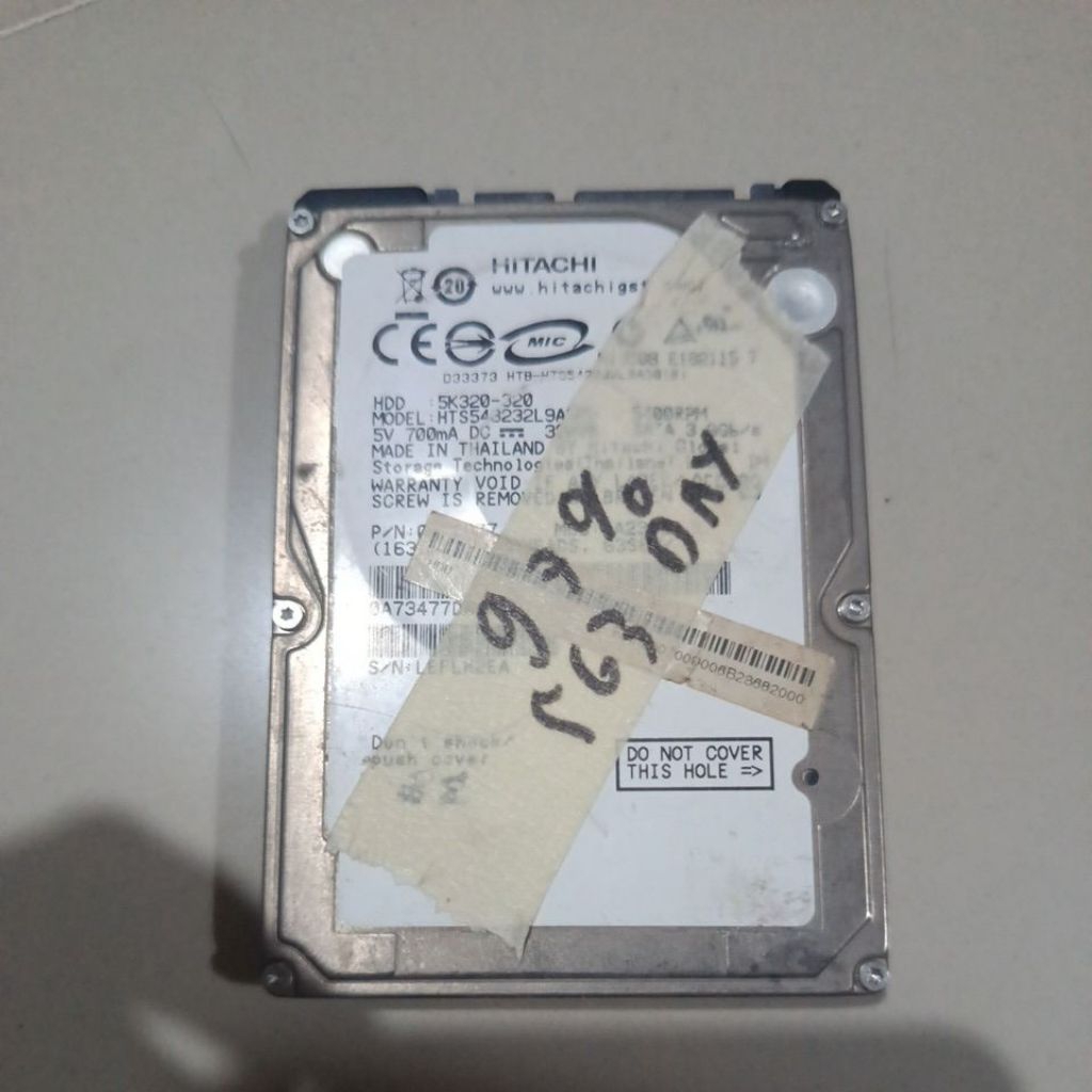 Hdd Harddisk Hitachi 320Gb 2.5