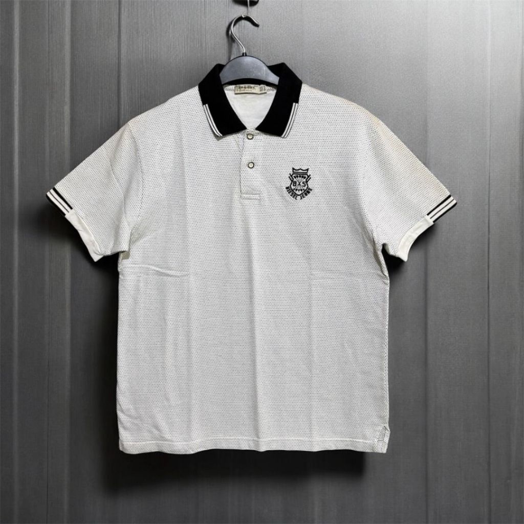 DIESEL Jeans Men's Polo Shirt | Kaos kerah motif polkadot pria